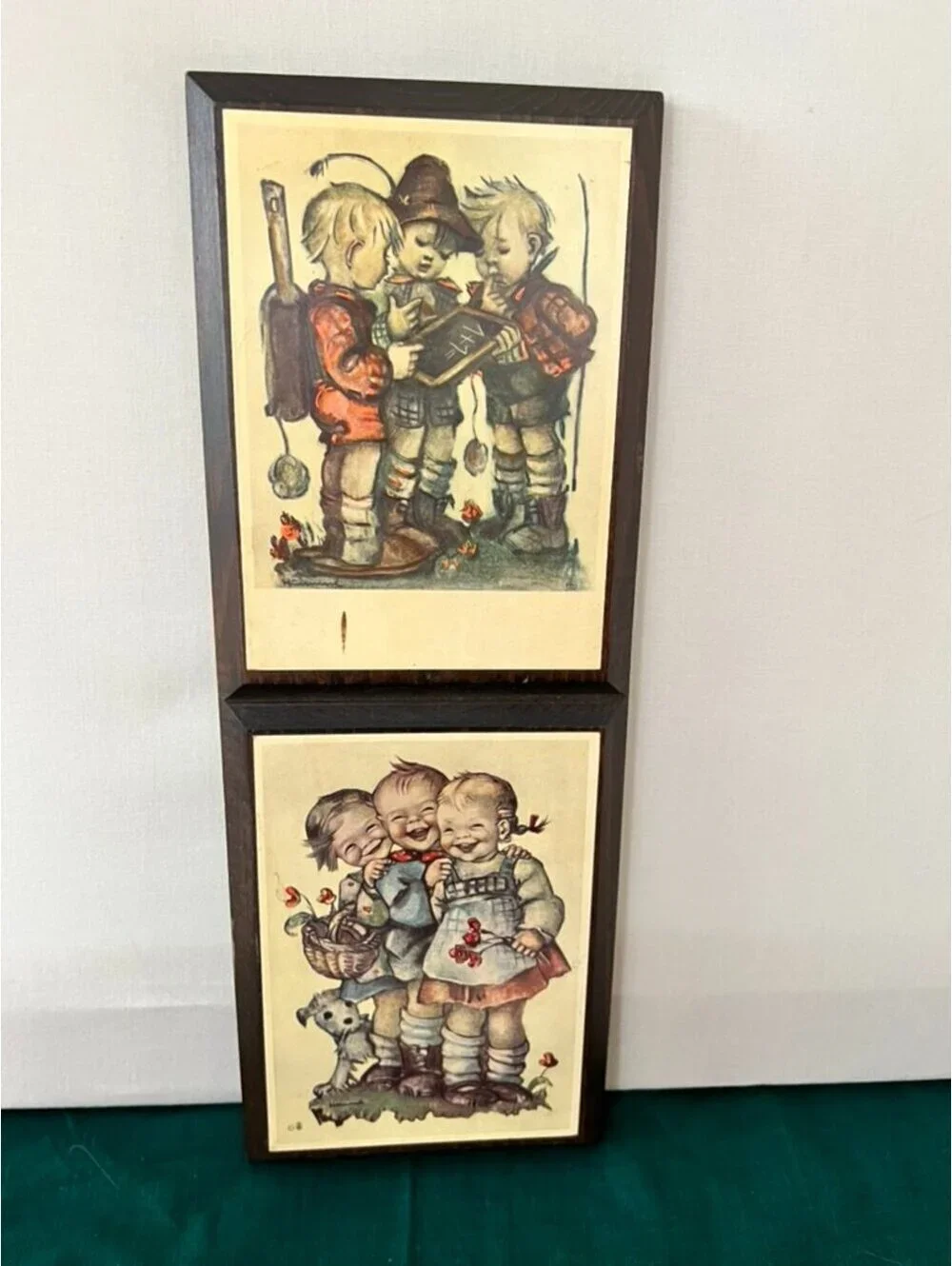 Vintage B. Hummel Wall Plaques Set of 2 Storybook Cottagecore Decor